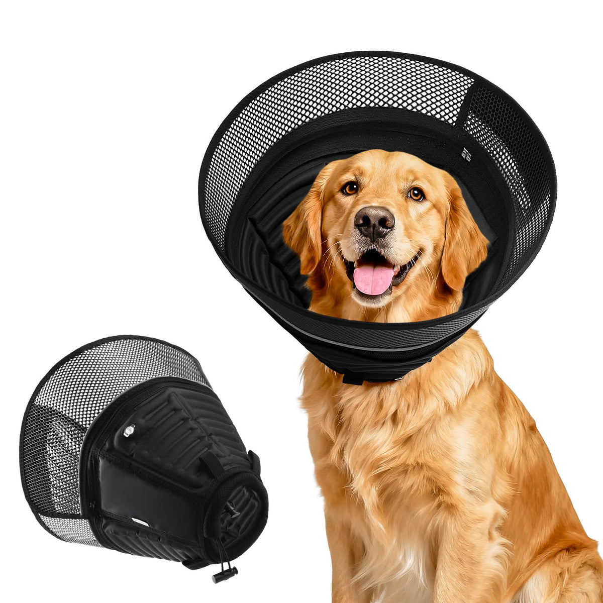 AnimaCure XL inflatable cone front view for comfortable recovery.