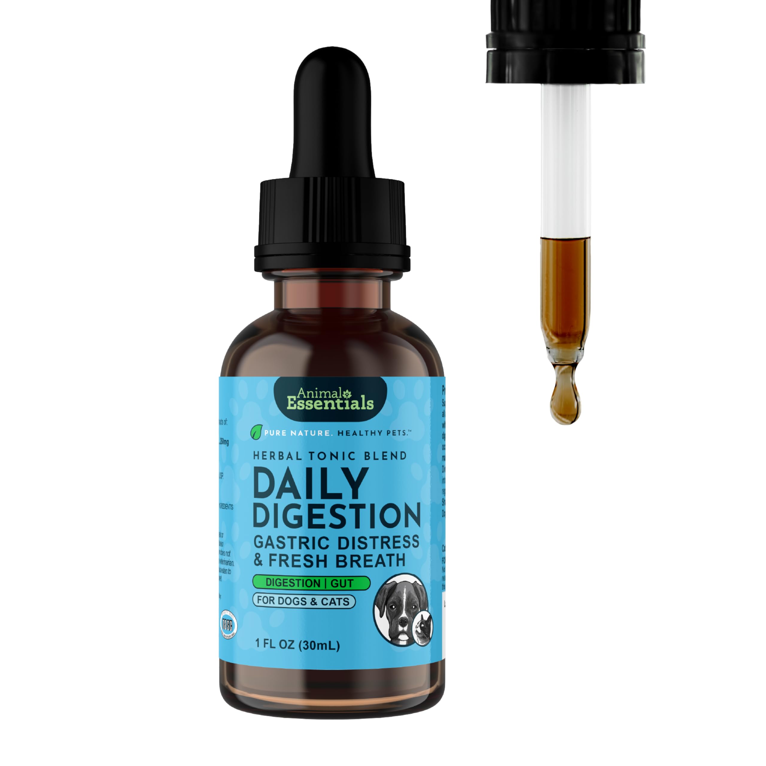 Animal Essentials Daily Digestion bottle pour for quick upset stomach support