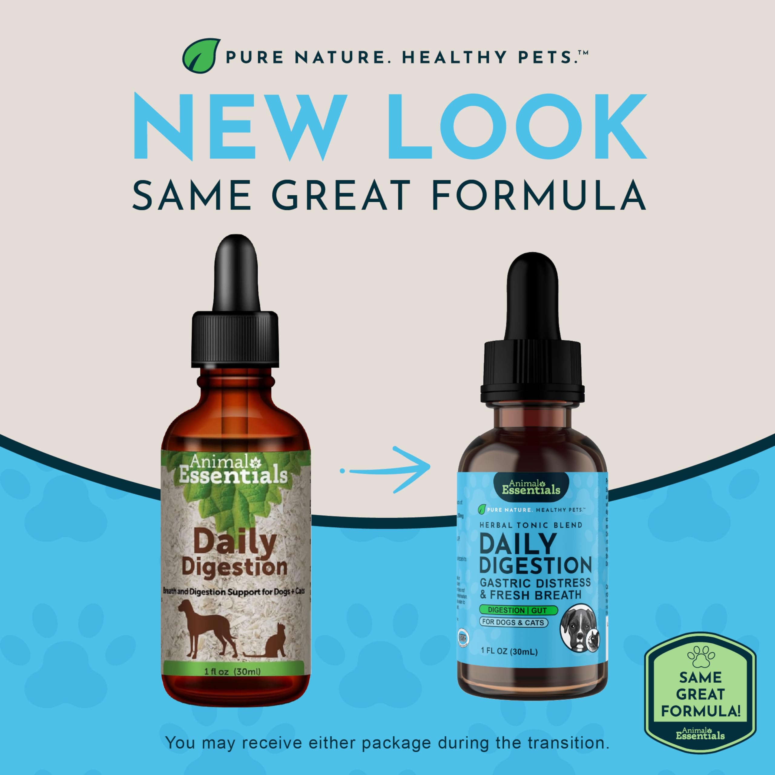Animal Essentials Daily Digestion dosage drops for easy administration and appetite support