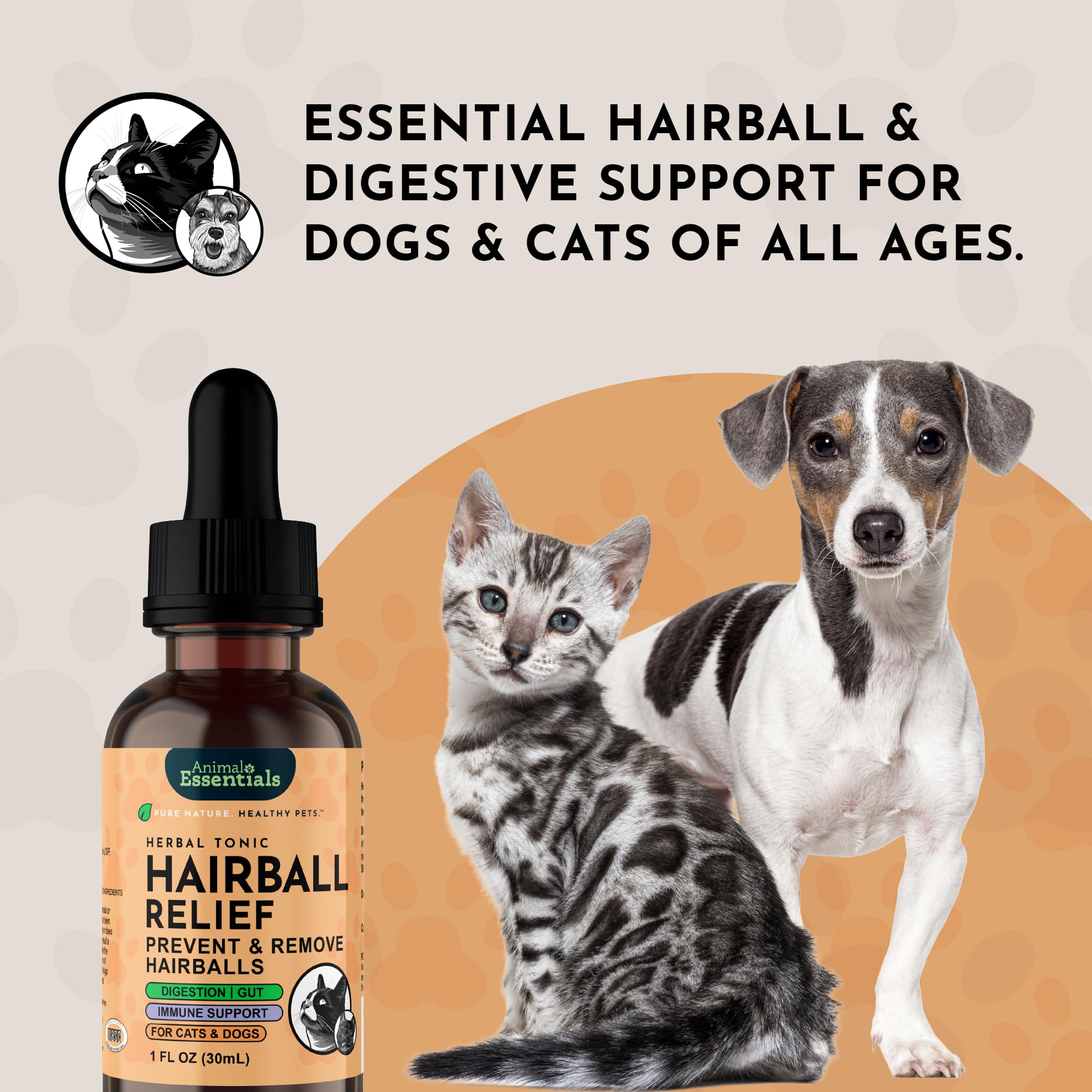 Animal Essentials Hairball Relief packaging and design for trust