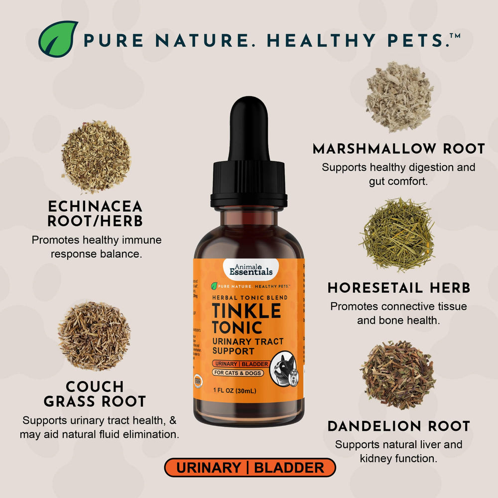 Animal Essentials Tinkle Tonic herbal blend image for urinary wellness