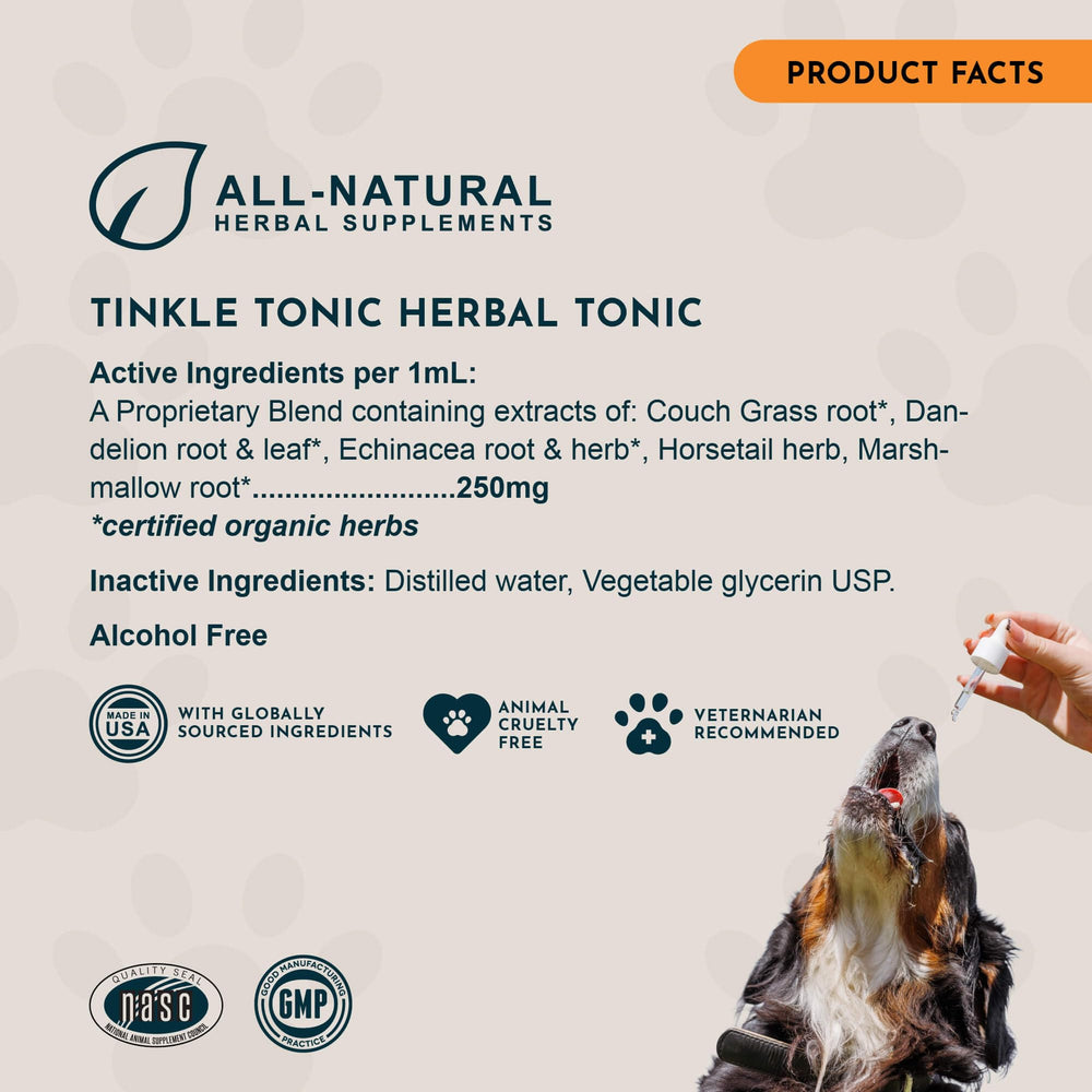 Animal Essentials Tinkle Tonic NASC Quality Seal on packaging