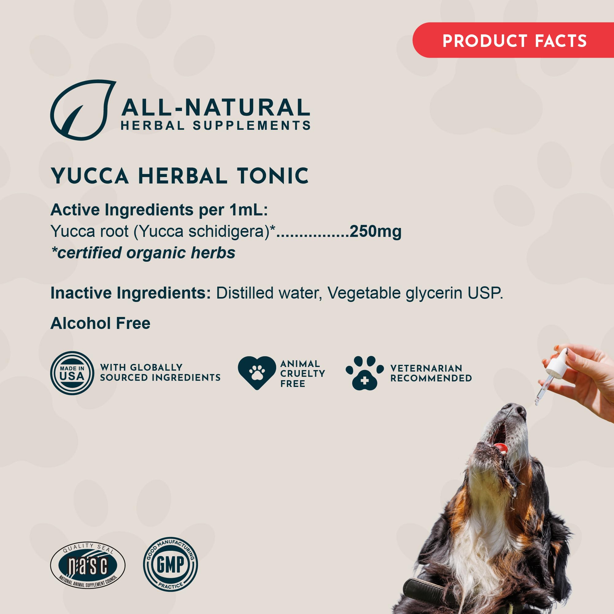 Animal Essentials Yucca Root Drops bowel-support for digestive comfort.