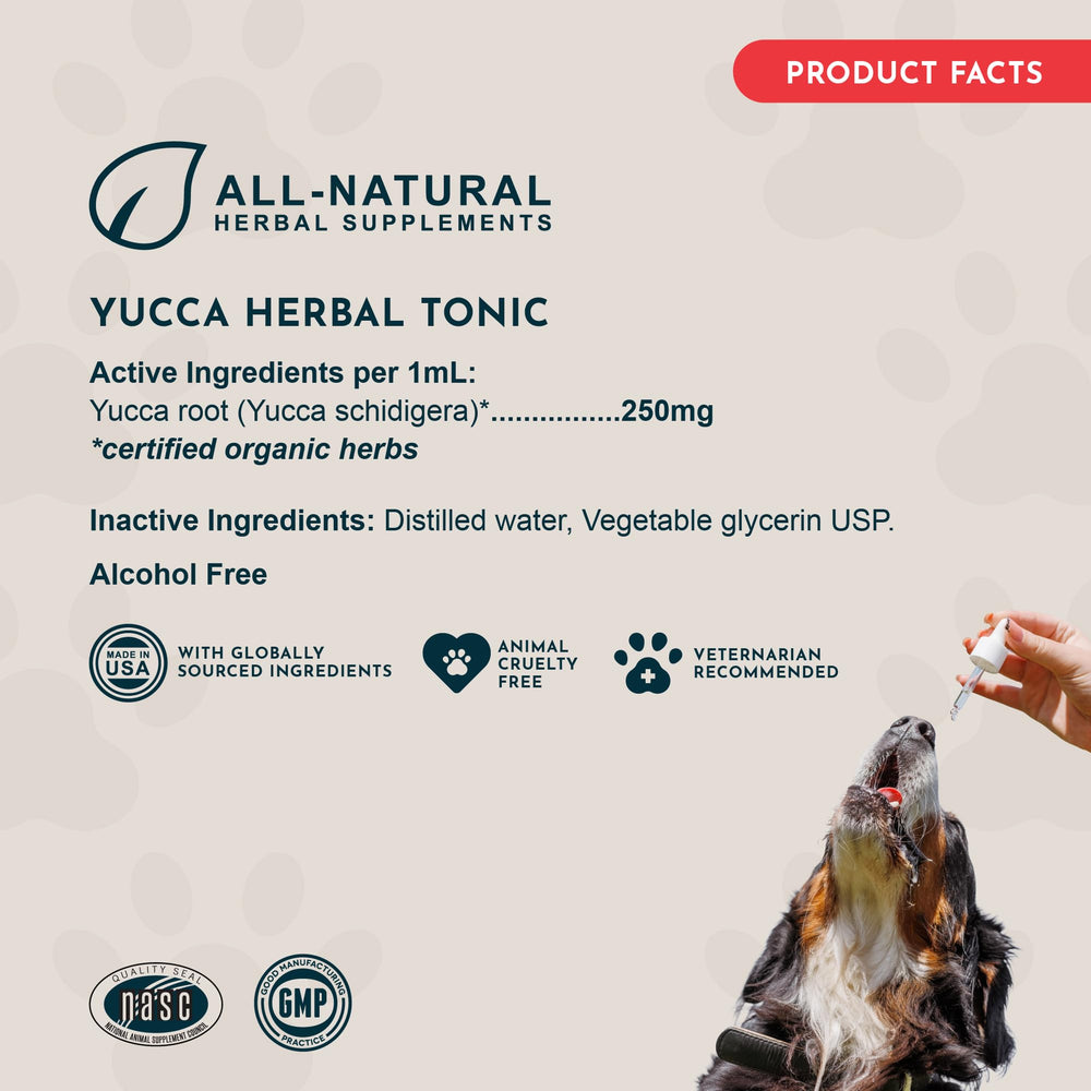 Animal Essentials Yucca Root Drops bowel-support for digestive comfort.