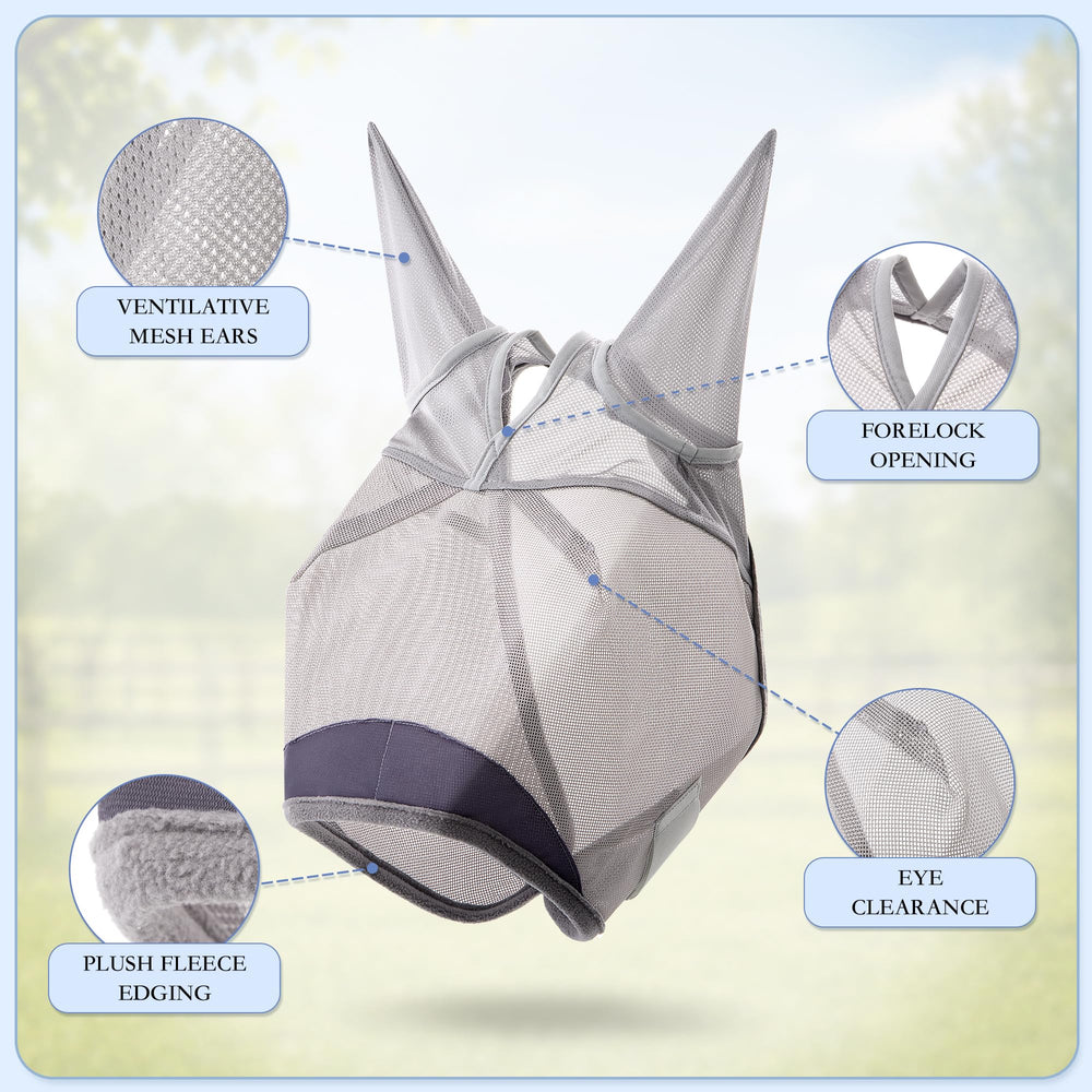 Animal-Gifts Horse Fly Mask easy-clean surface simplifies maintenance after riding sessions.