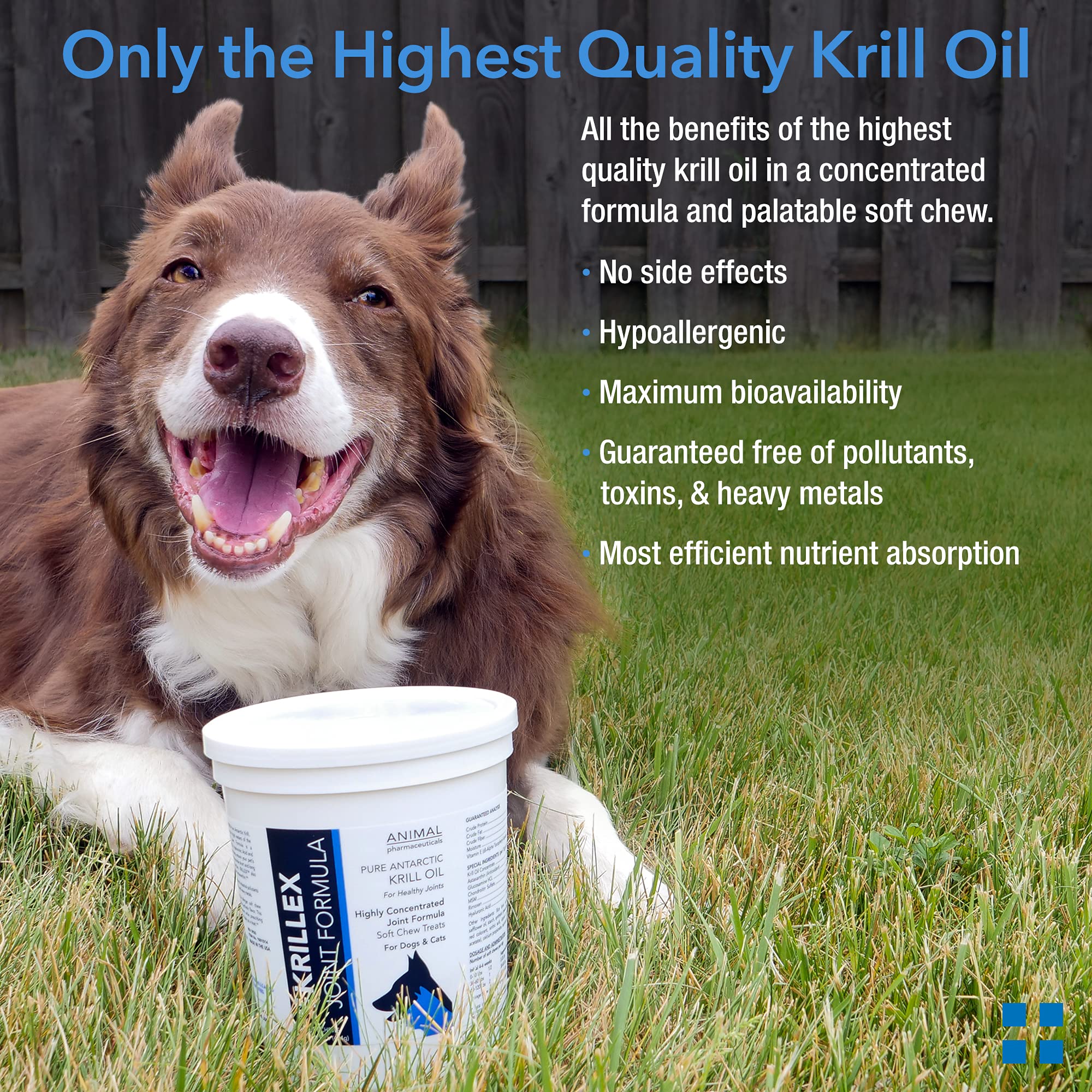 USA-made Krillex packaging and veterinarian formulation notes.