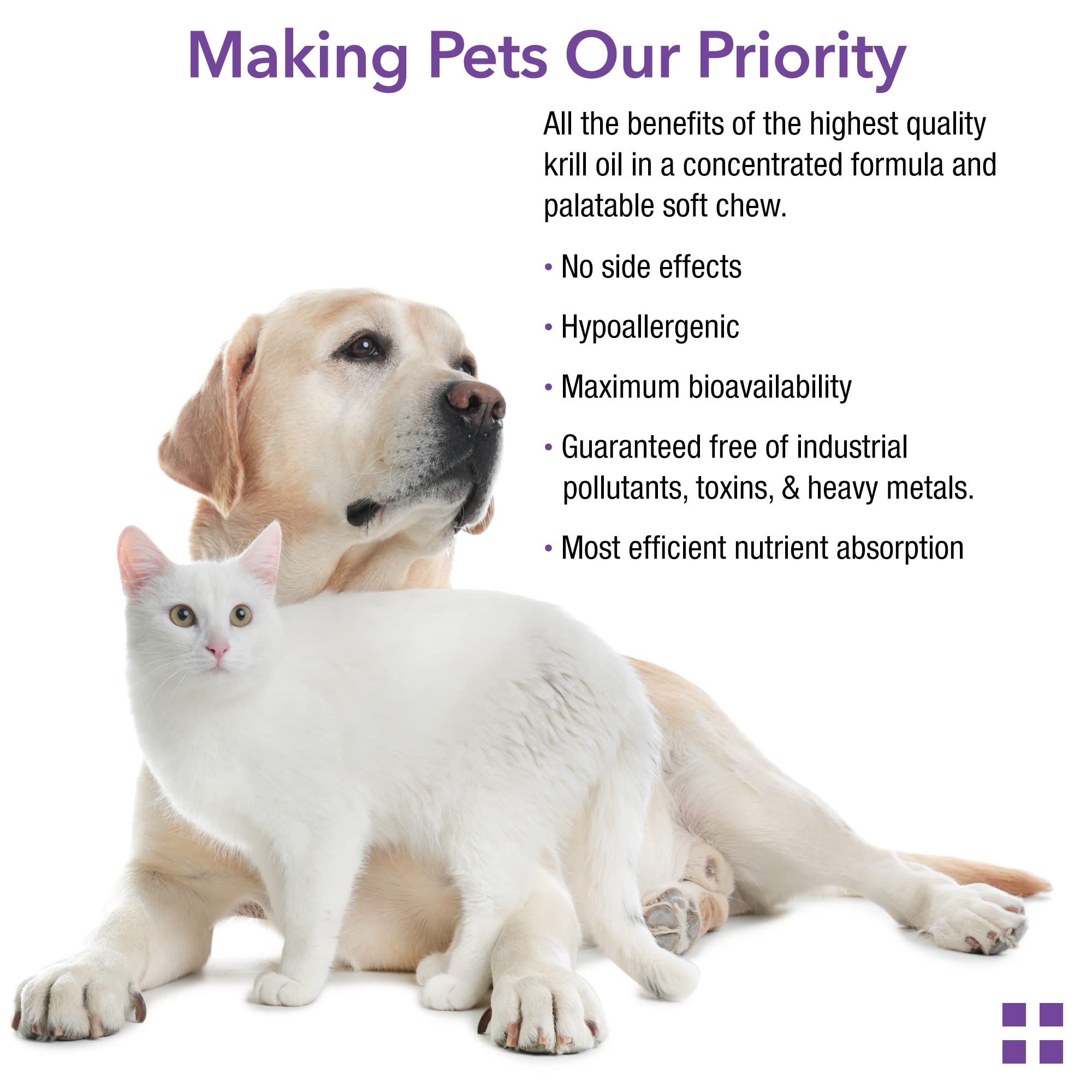 Chew time with Krillex supports healthy skin and coat.