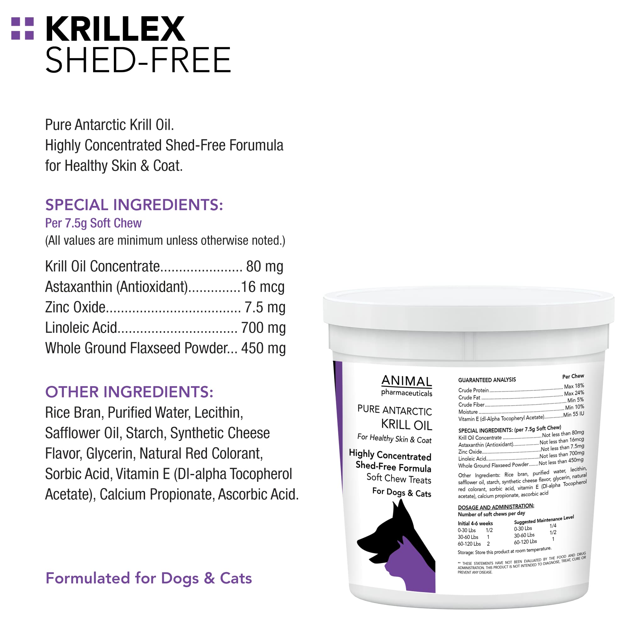 Close-up of Krillex chews highlighting cheese flavor for easy feeding.