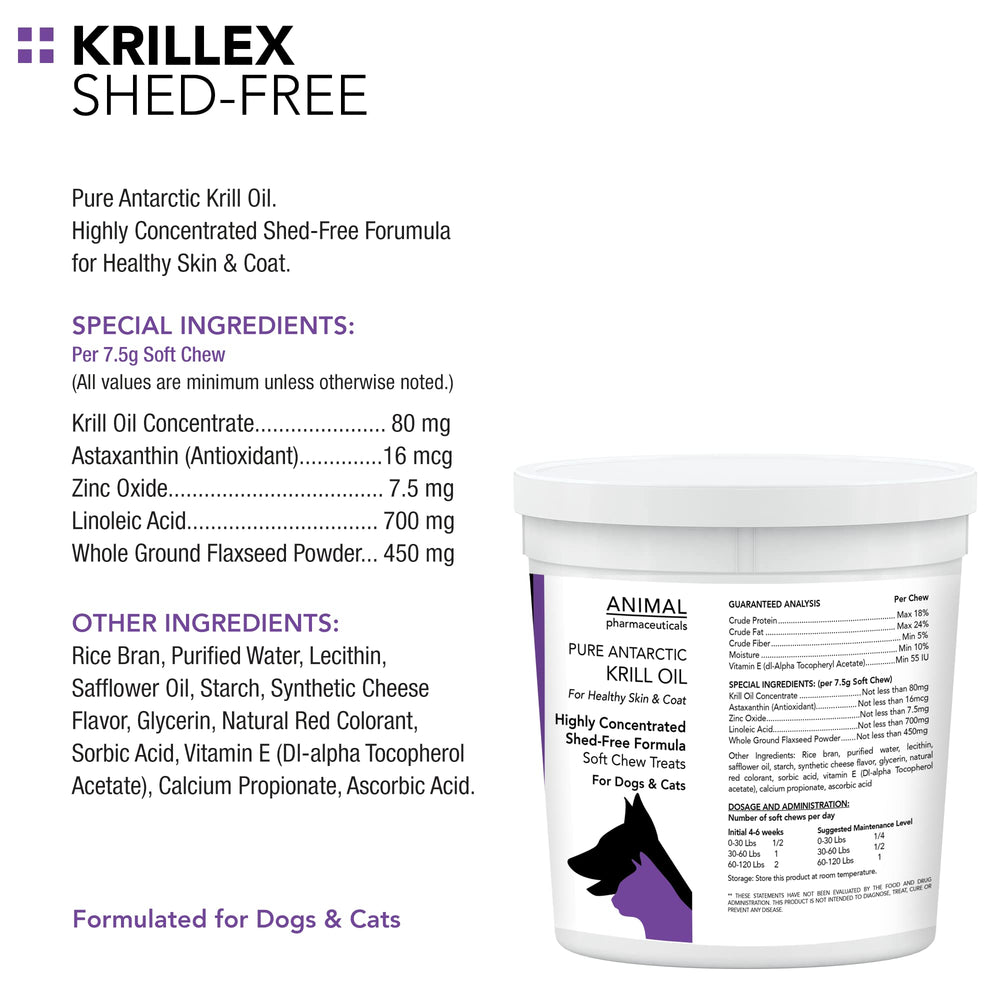Close-up of Krillex chews highlighting cheese flavor for easy feeding.