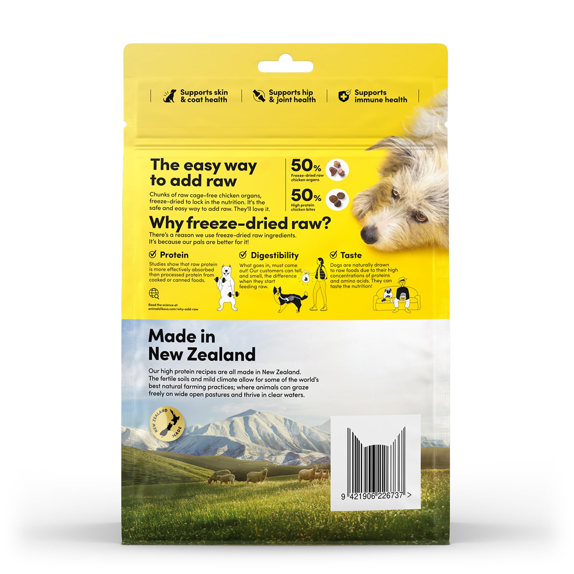 Animals Like Us Non-GMO-Wheat-Corn-Free: clean ingredients for sensitive stomachs and mindful eaters.