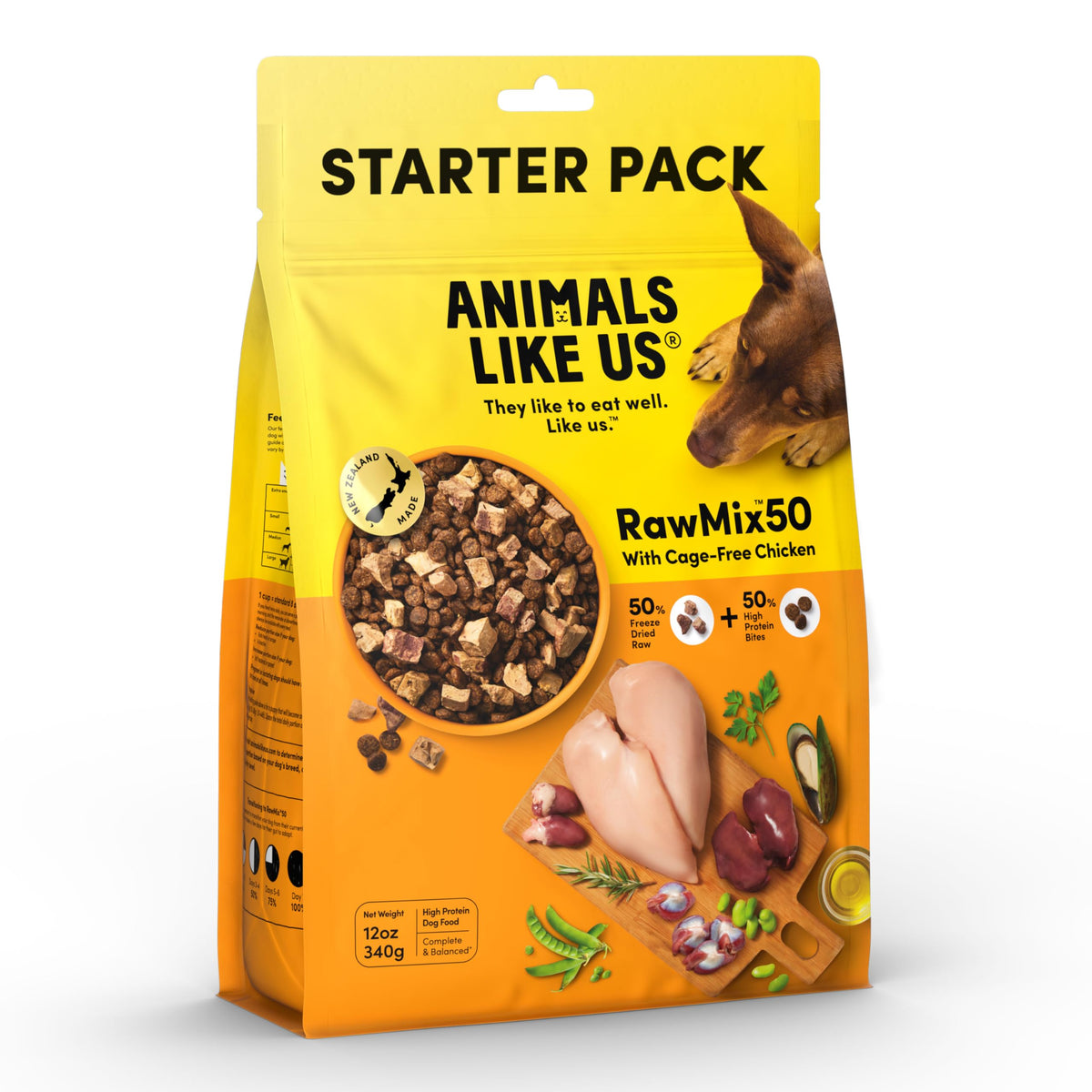 Animals Like Us RawMix50 chicken-heart-chunks: protein-rich bites for a tasty raw-inspired meal.