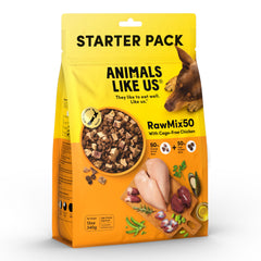 Animals Like Us RawMix50 chicken-heart-chunks: protein-rich bites for a tasty raw-inspired meal.