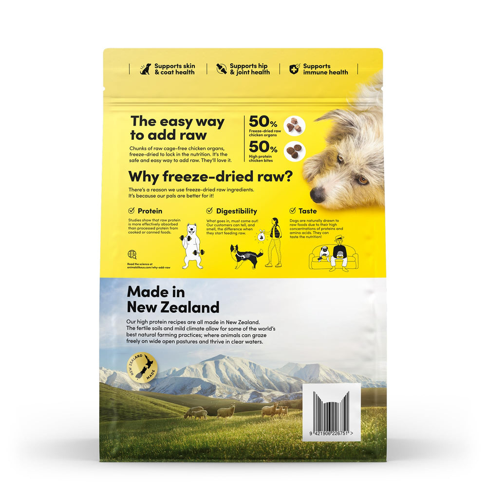 Animals Like Us RawMix50 kitchen scene suggesting simple feeding routine