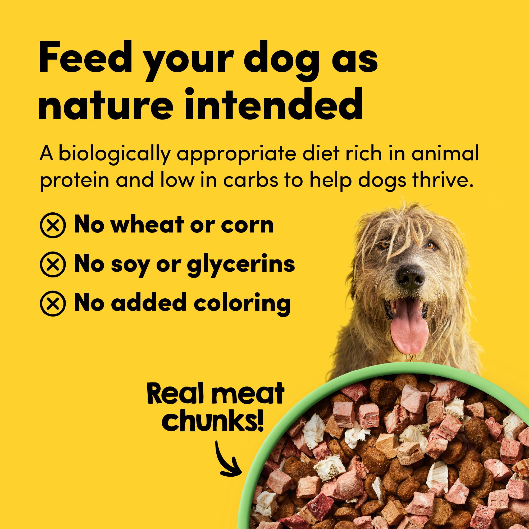 Animals Like Us RawMix50 meat-bites closeup highlights premium ingredients.
