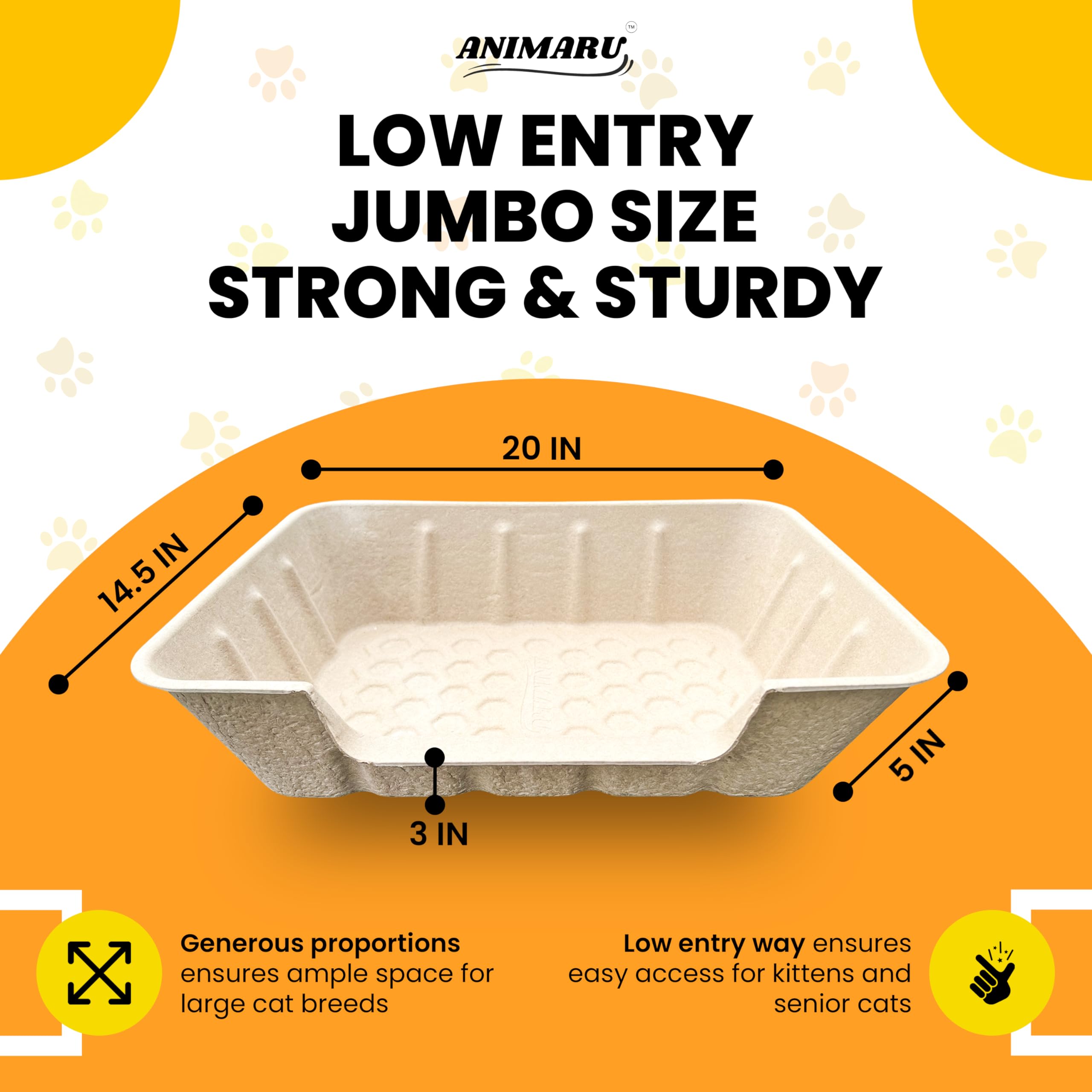 Animaru compostable materials highlight eco-friendly cardboard construction and waste reduction.