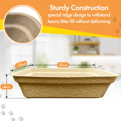 Animaru disposable litter box brown 8-pack open box highlights quick setup.