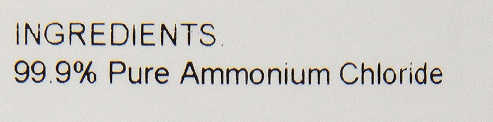 Close-up of ANIMED ammonium chloride powder beside fresh water for goats and cattle.