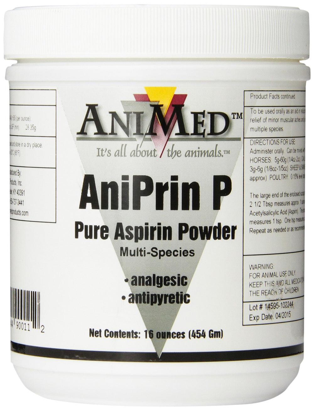 ANIMED Aniprin P EQ aspirin 16-ounce bottle for everyday, non-prescription use