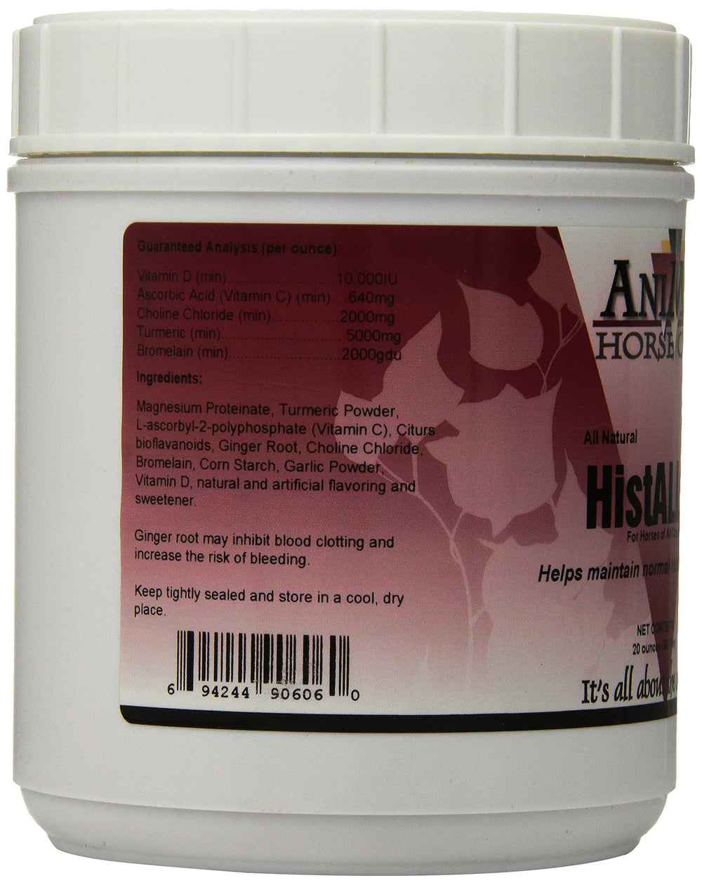 ANIMED HistAll H label highlights ingredients and directions on the tub.
