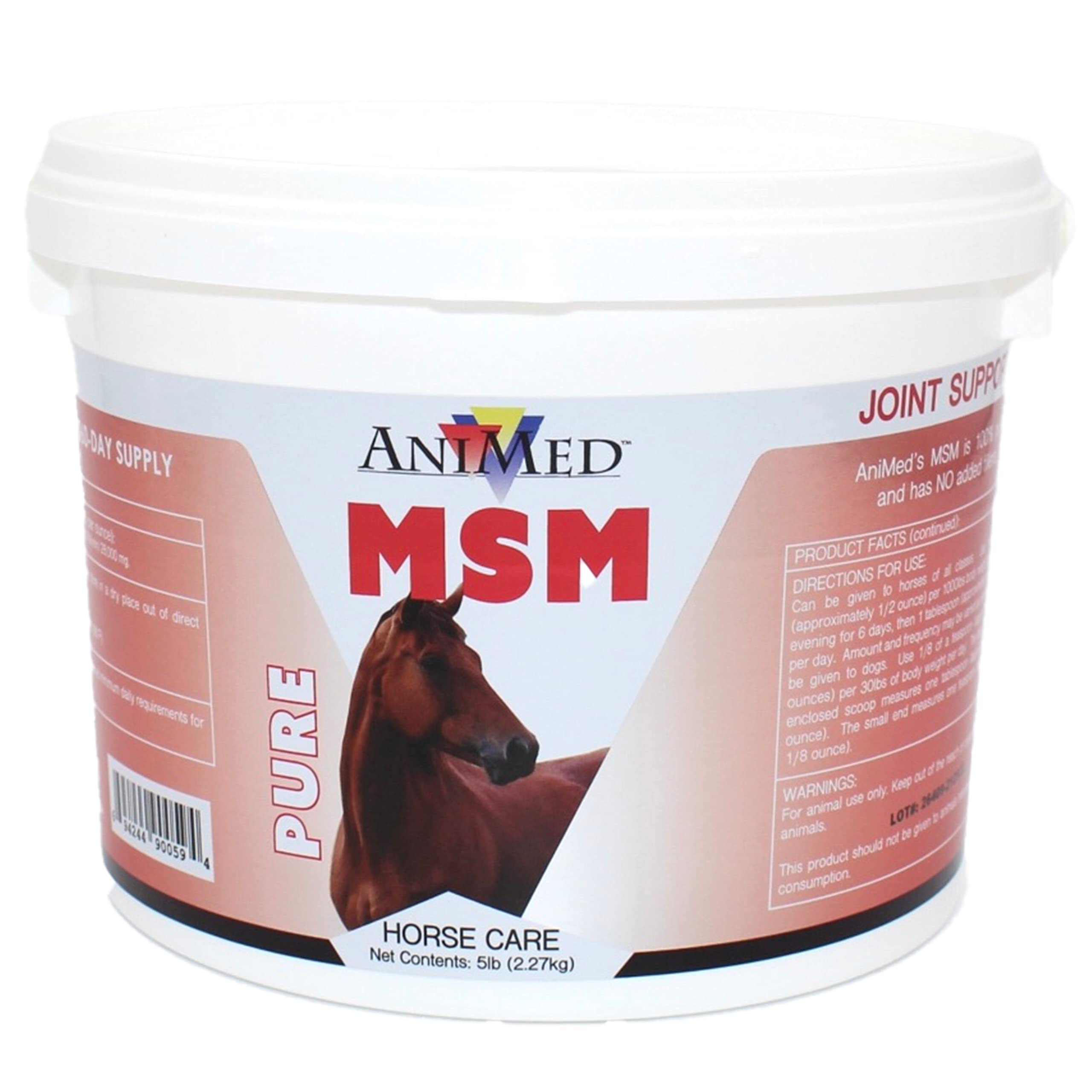 ANIMED Pure MSM granules bottle: easy dosing for joint support in pets.