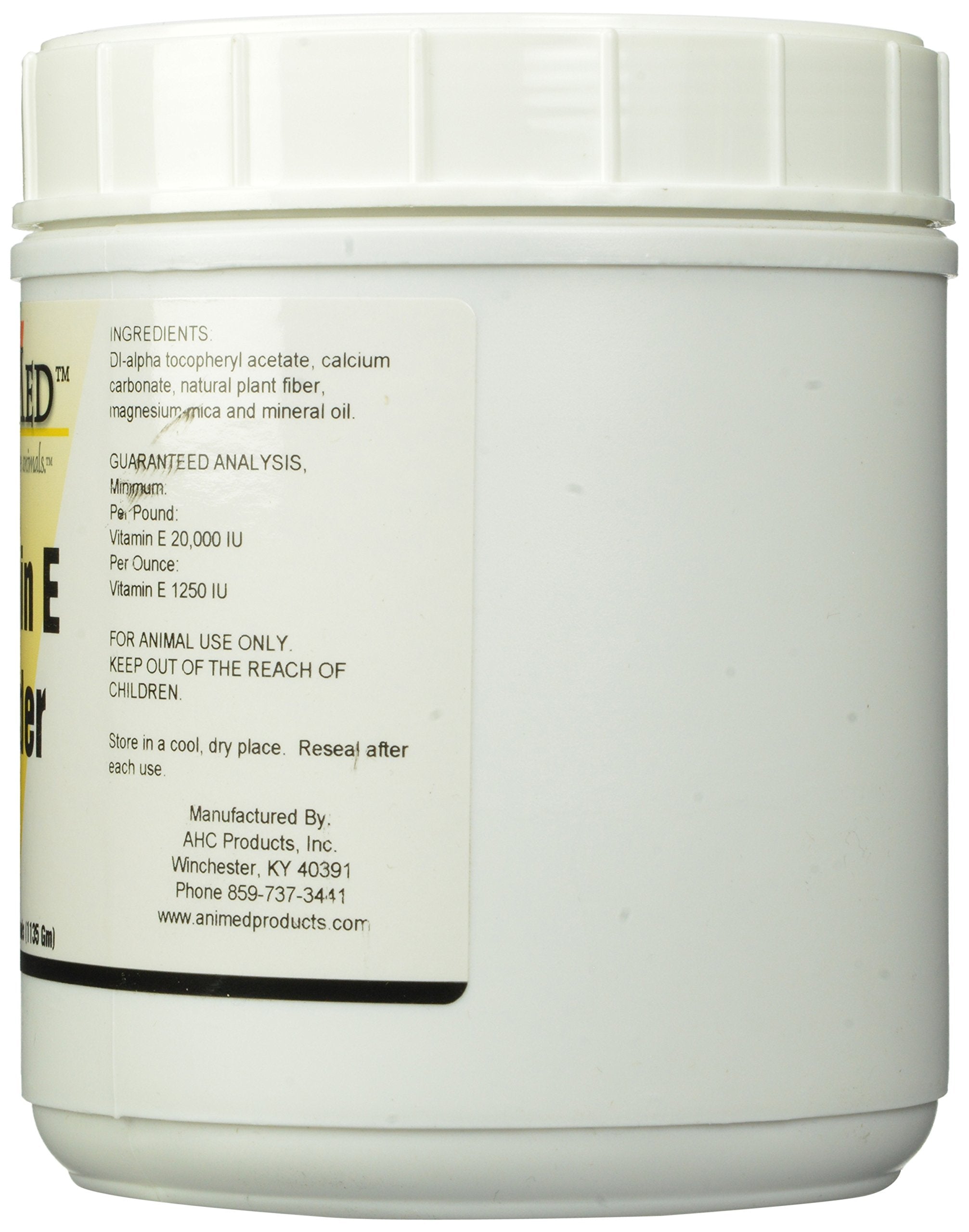 ANIMED Vitamin E powder with scoop for easy measurement.
