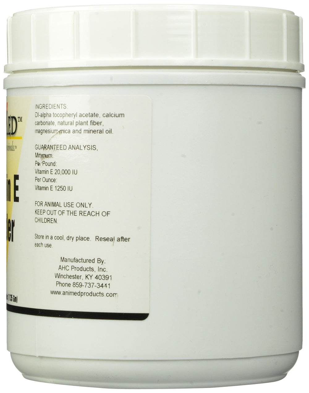 ANIMED Vitamin E powder with scoop for easy measurement.