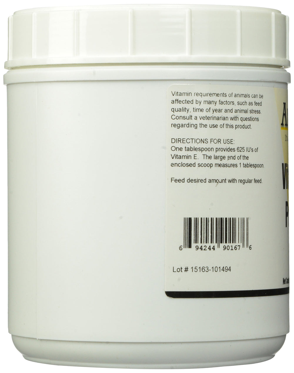 ANIMED Vitamin E powder tub shows sturdy packaging and freshness.