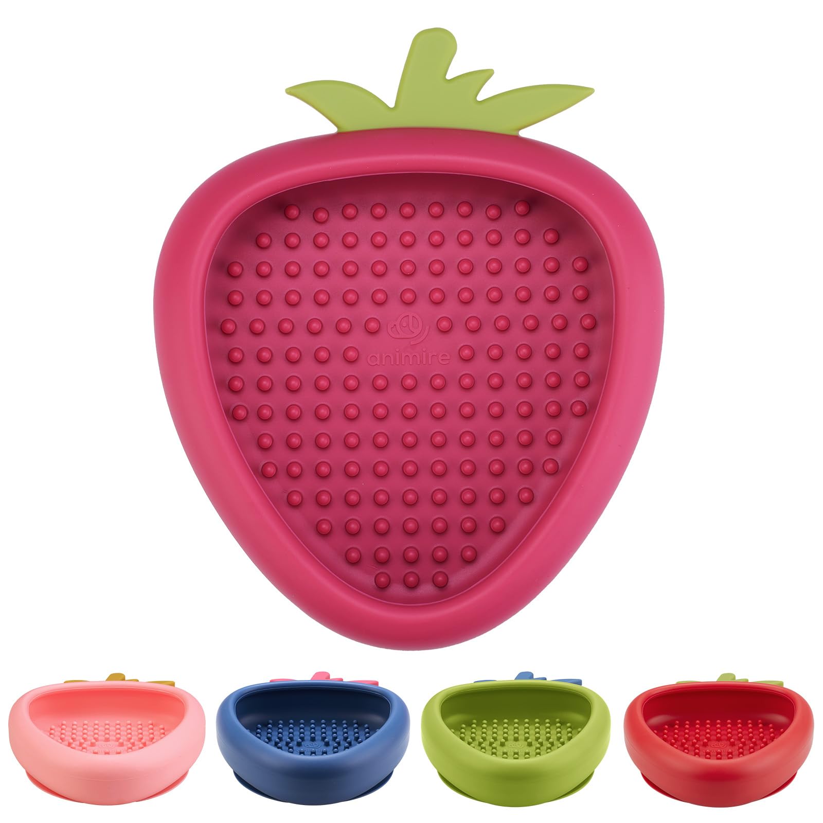 Animire Freeze Dog Lick Bowl rose top view for calming enrichment