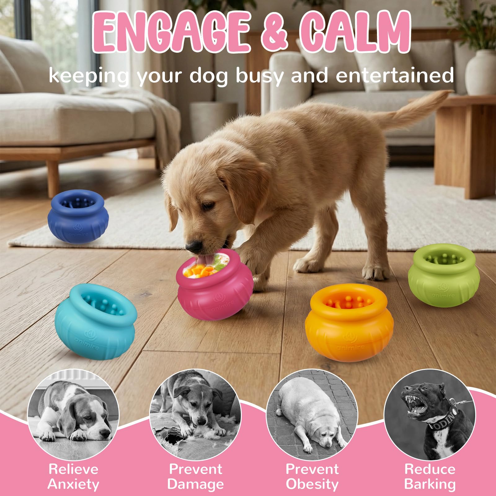 Animire Safe food-grade silicone for chew-friendly play sessions.