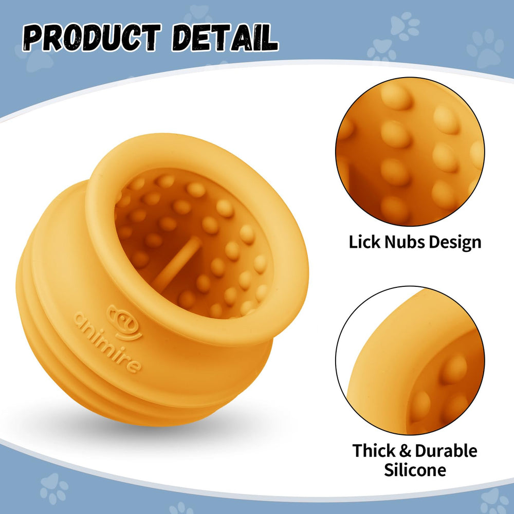Animire orange enrichment toy supports mental stimulation during fetch and chew.