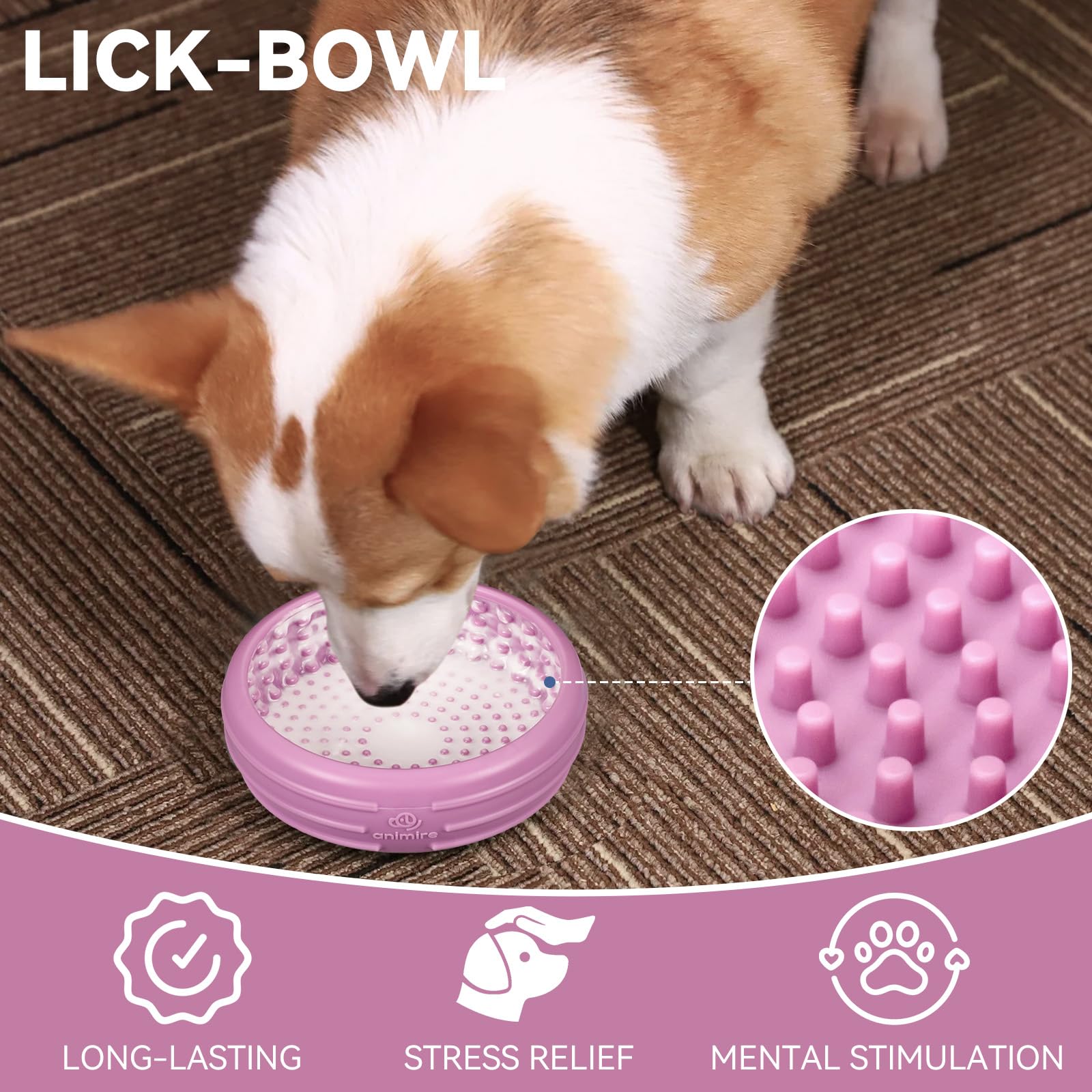 Animire raised edges prevent spills during bath time or grooming