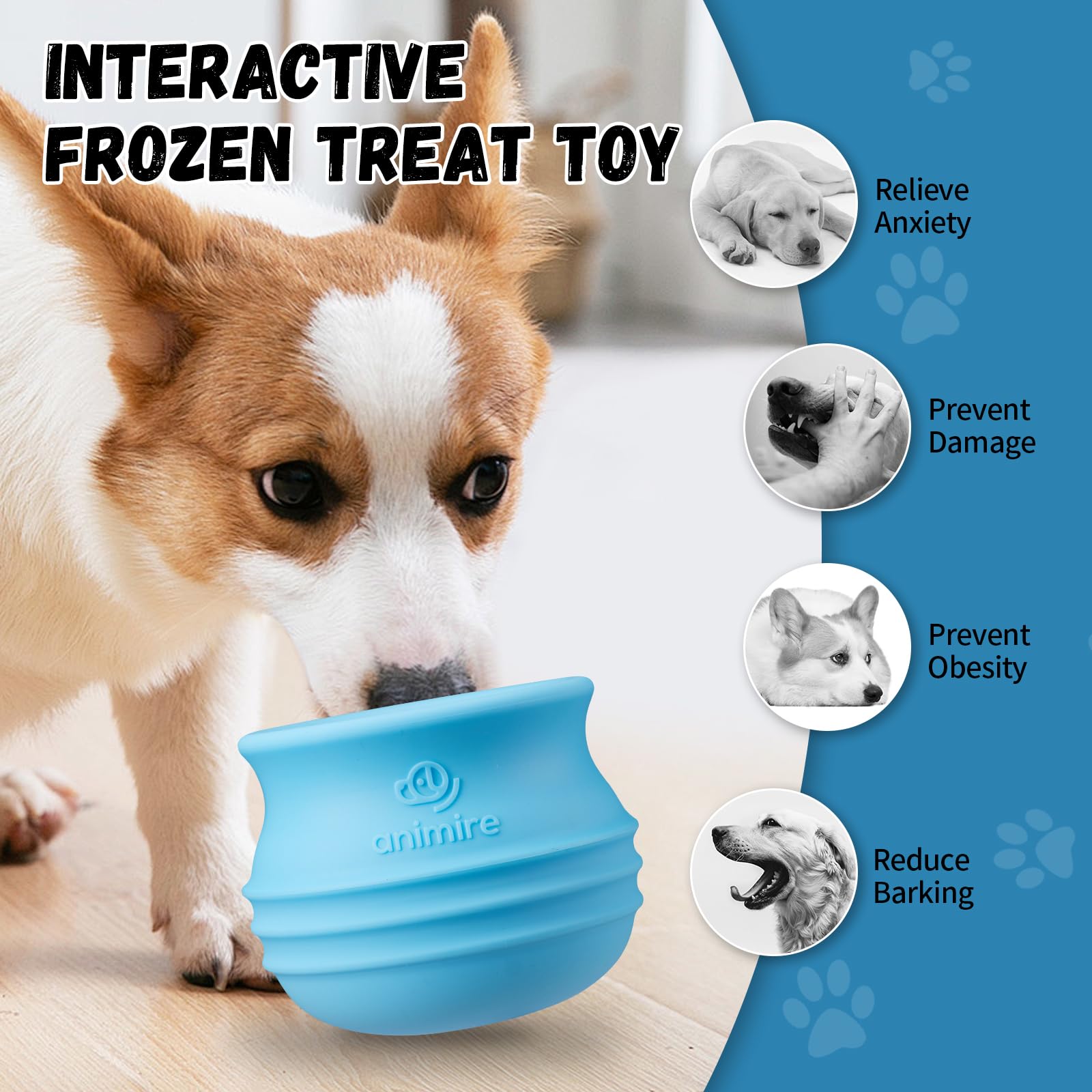 Animire textured surface supports oral health while dogs lick