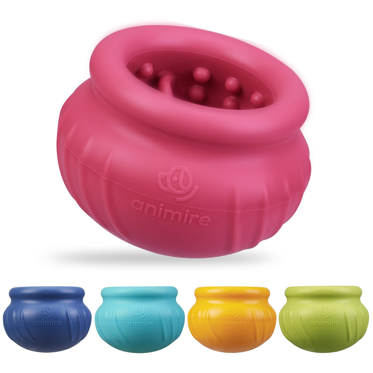 Animire Wobbly Dog Enrichment Lick Toy Rose S for interactive licking and boredom relief.