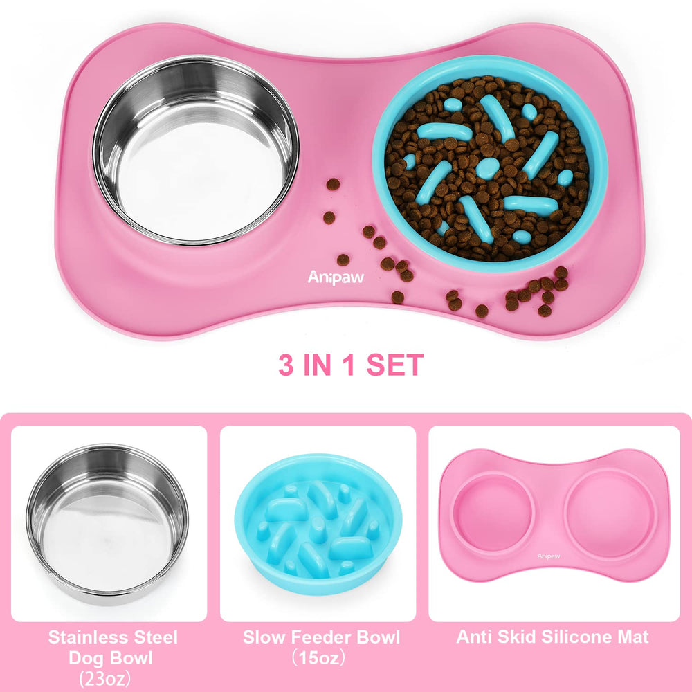Anipaw 3-in-1 set pictured with feeder, bowl, and mat ready