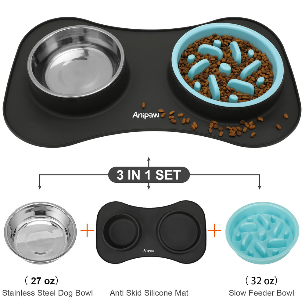 Anipaw 3-in-1 set assembled for feeding and hydration