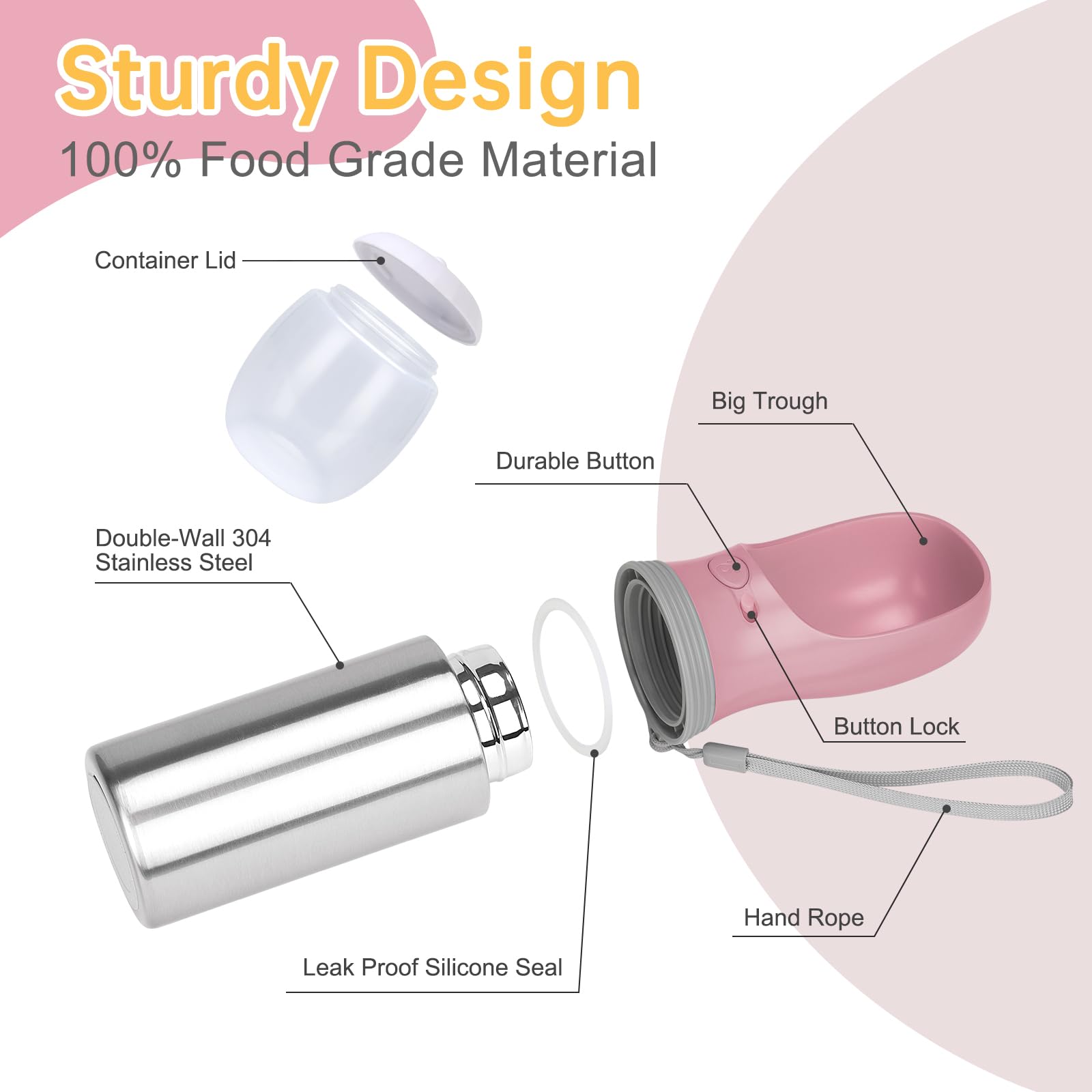 Anipaw bottle with attached 100 g food container for convenient on-the-go meals.