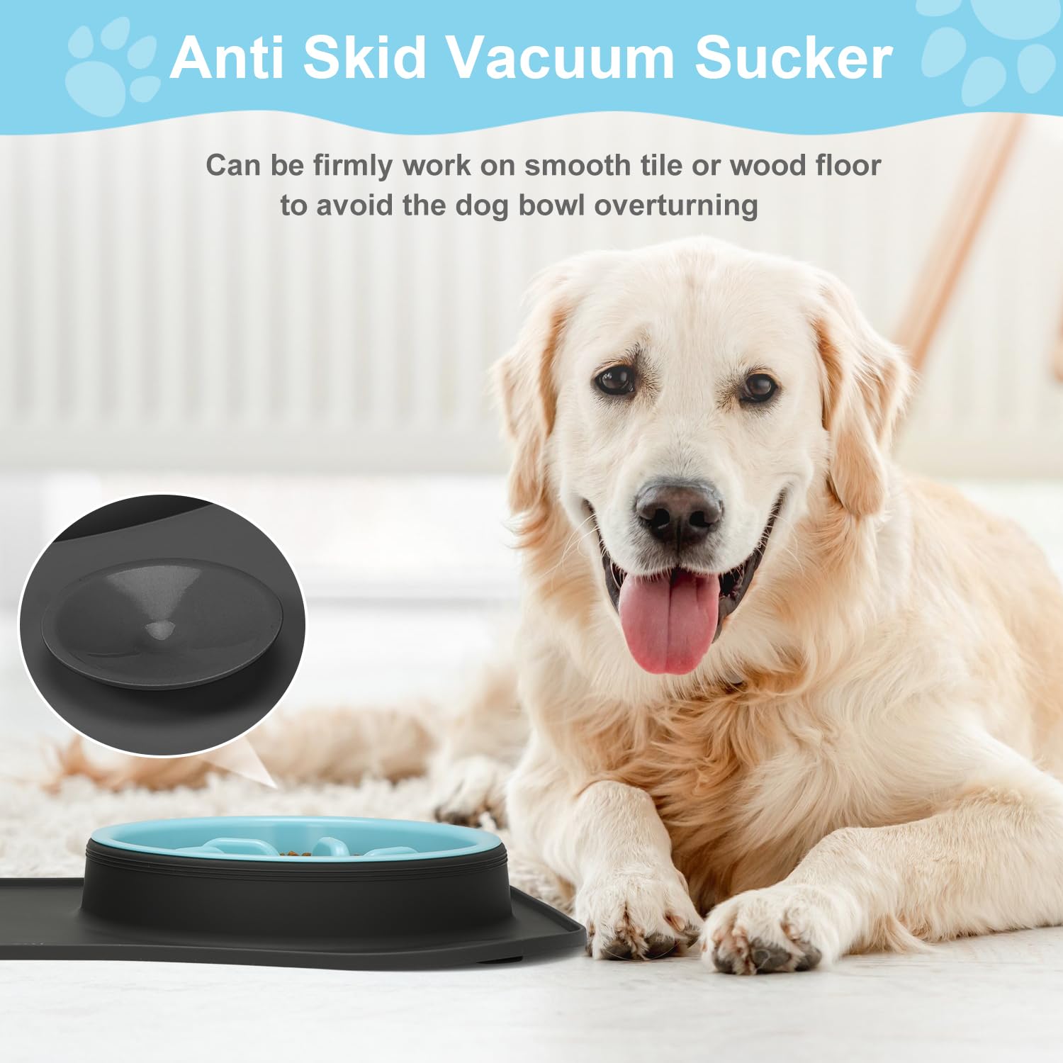 Anipaw non-spill mat with raised edge to catch spills