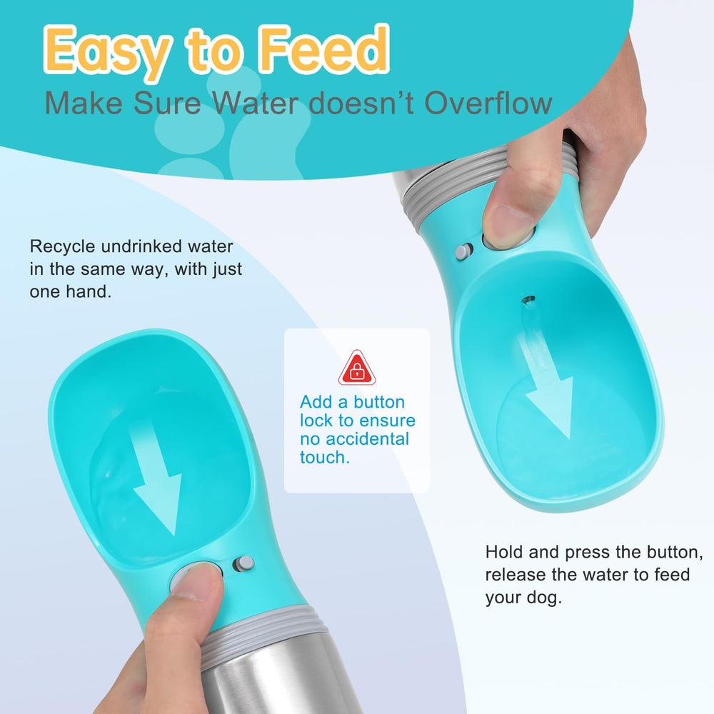 Anipaw one-hand operation button enables quick hydration during walks