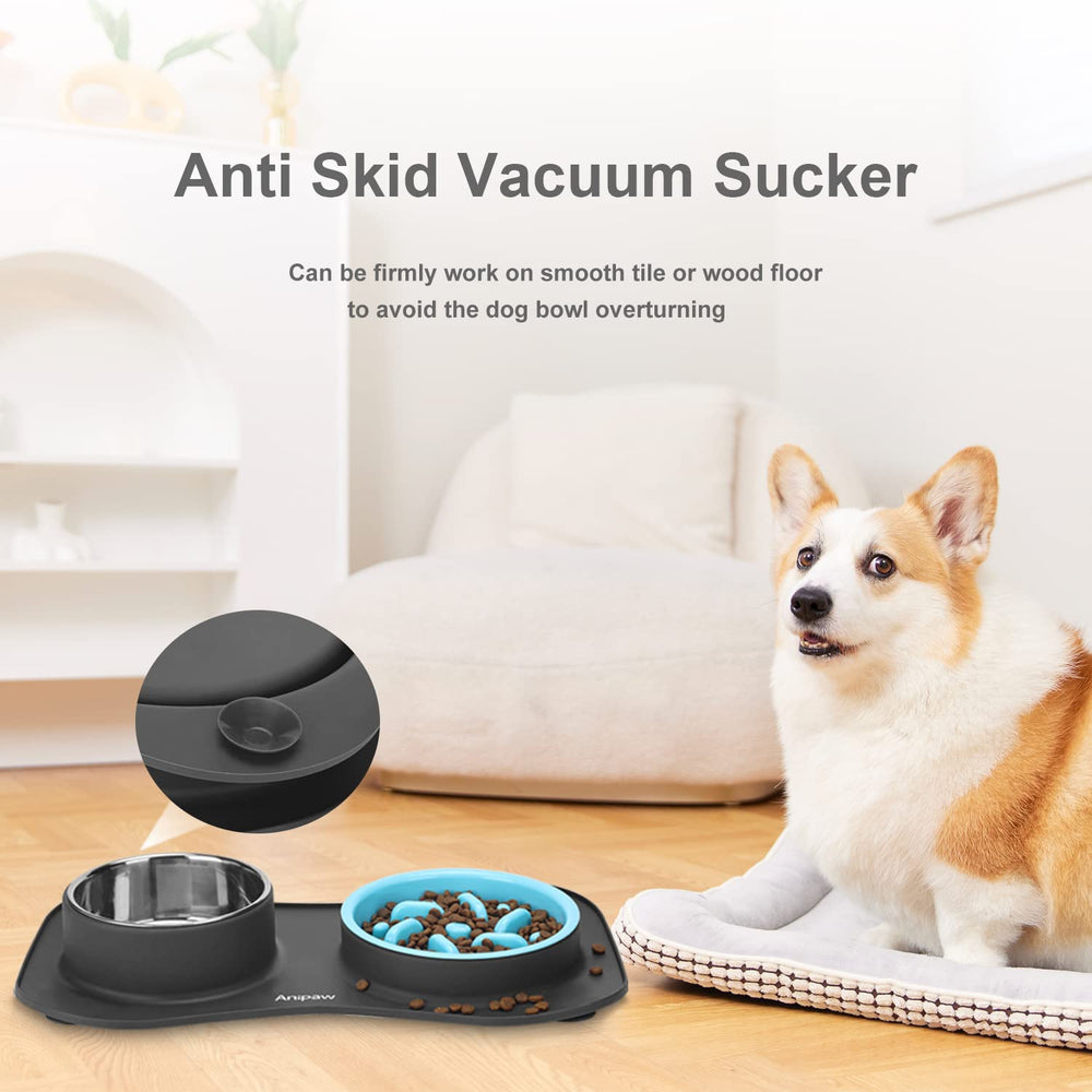Anipaw plastic slow feeder interior obstacles promote slower eating during each meal.
