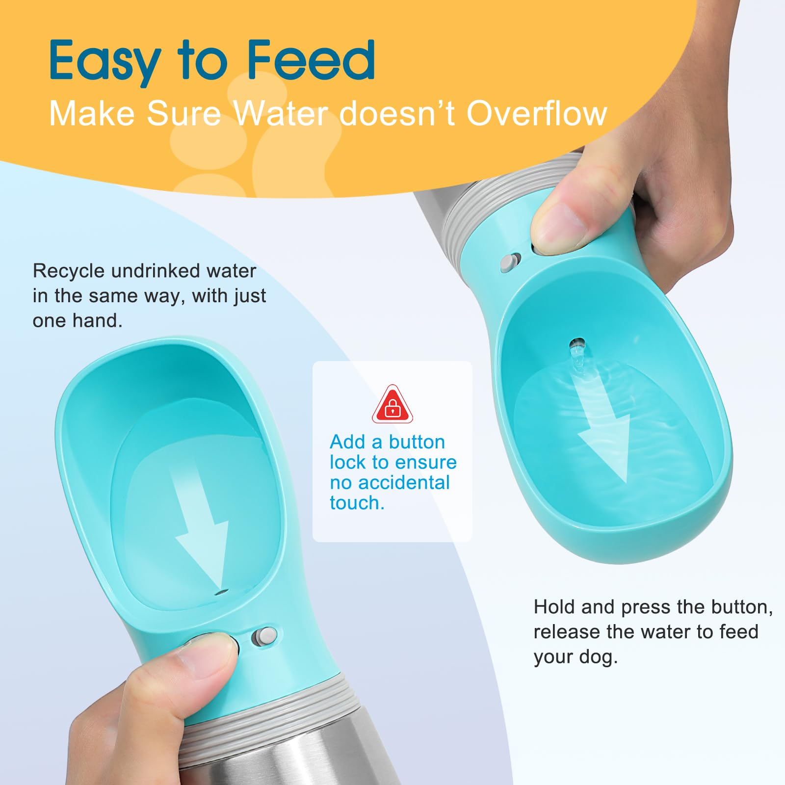 Anipaw one-handed operation lets you fill quickly while guiding your dog.