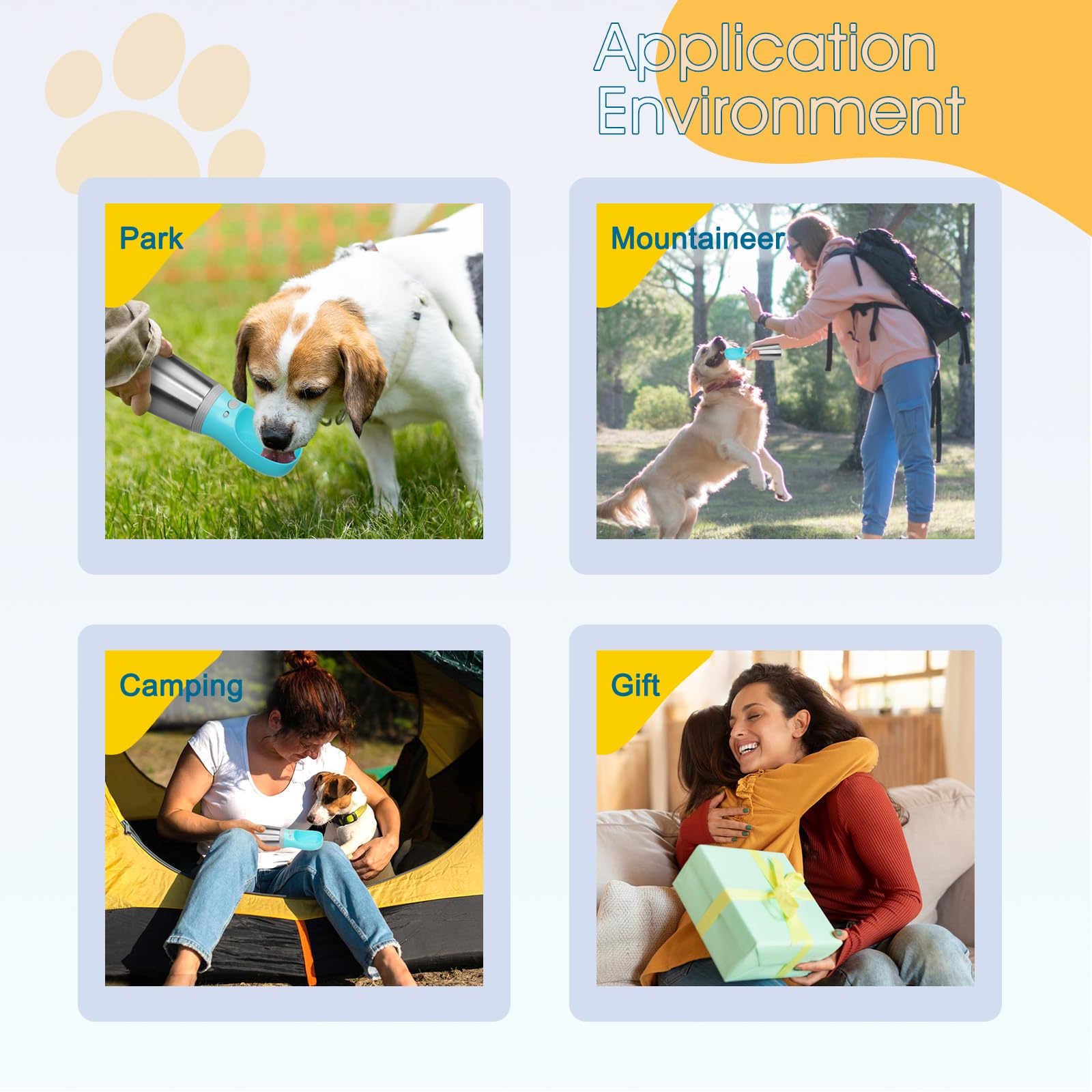 Anipaw 24 oz capacity keeps your dog hydrated during long walks.