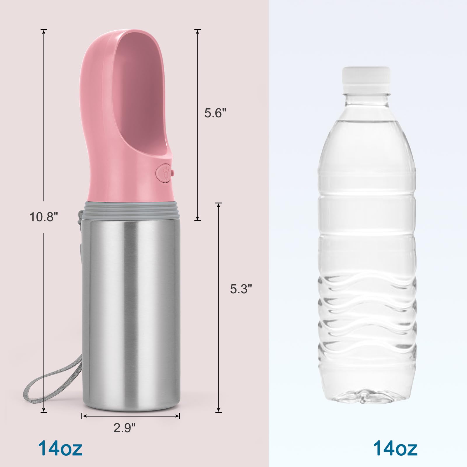 Anipaw portable dog water bottle button lock prevents accidental spills