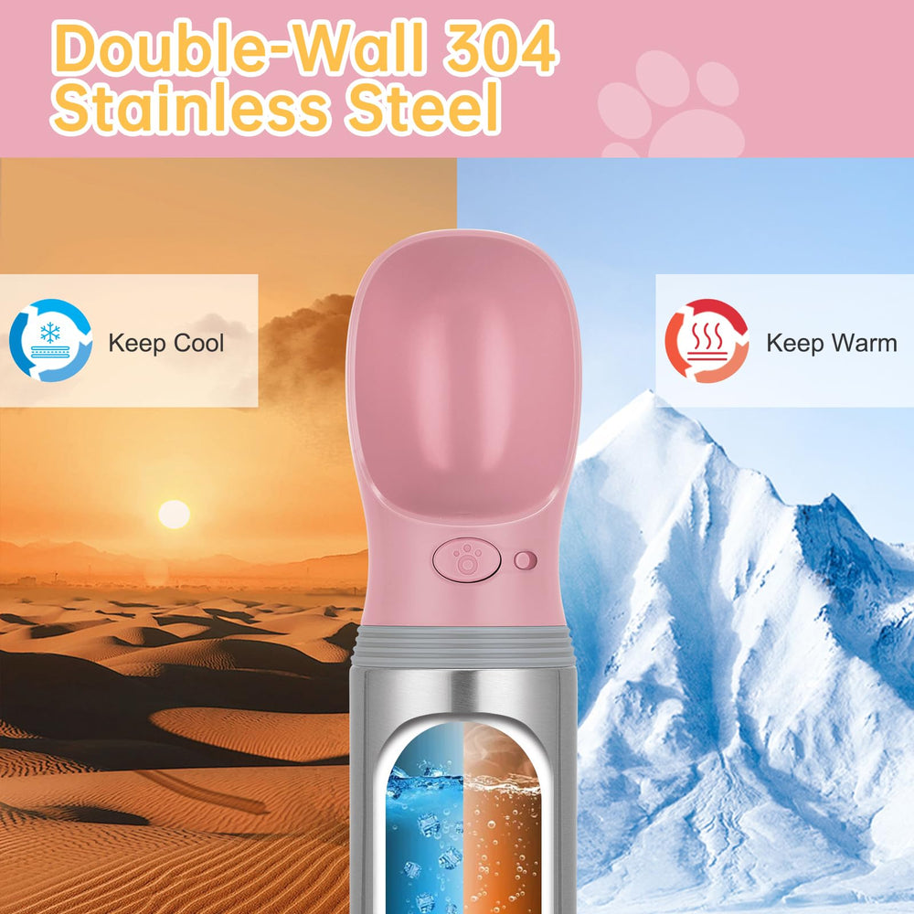 Anipaw portable dog water bottle leak-proof seal keeps belongings dry during trips