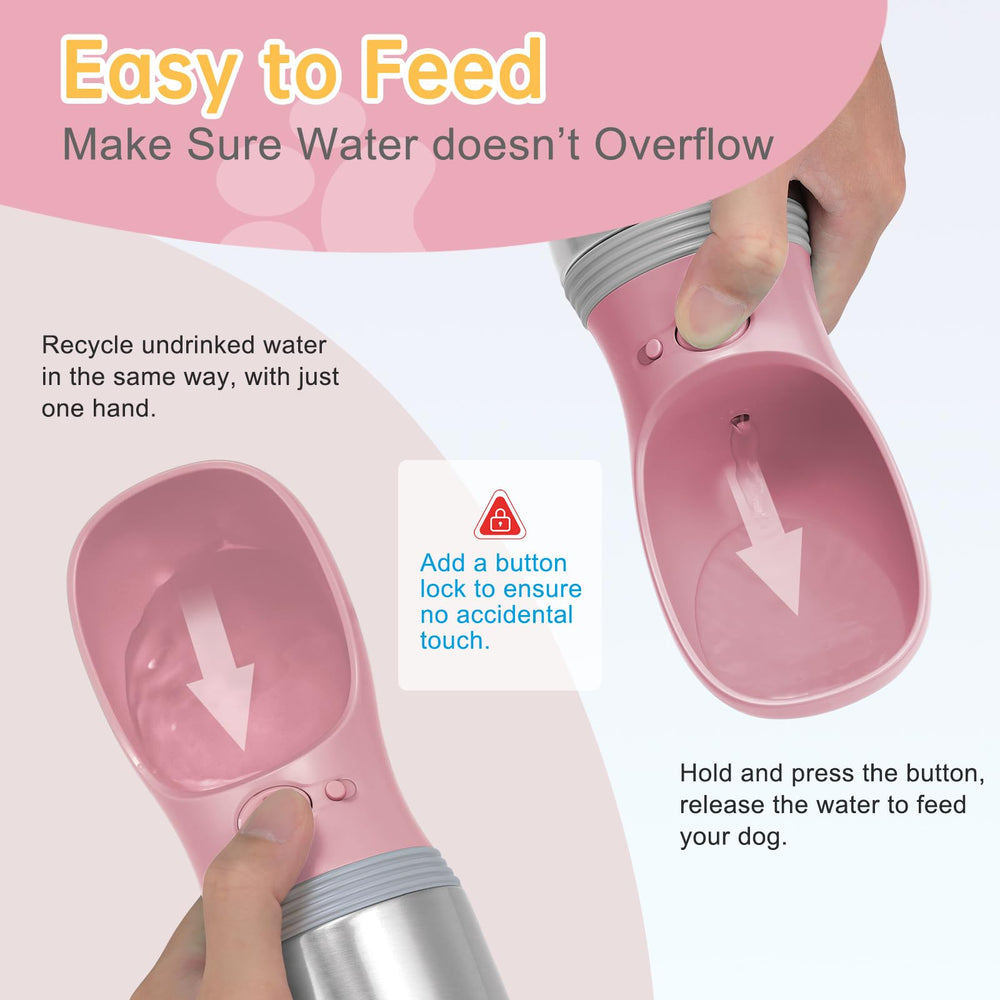 Anipaw portable dog water bottle one-hand use simplifies on-the-go drinking
