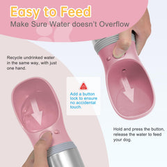 Anipaw portable dog water bottle one-hand use simplifies on-the-go drinking