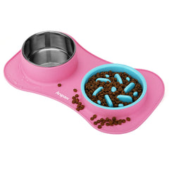 Anipaw slow feeder bowl set designed to pace meals and promote mindful eating