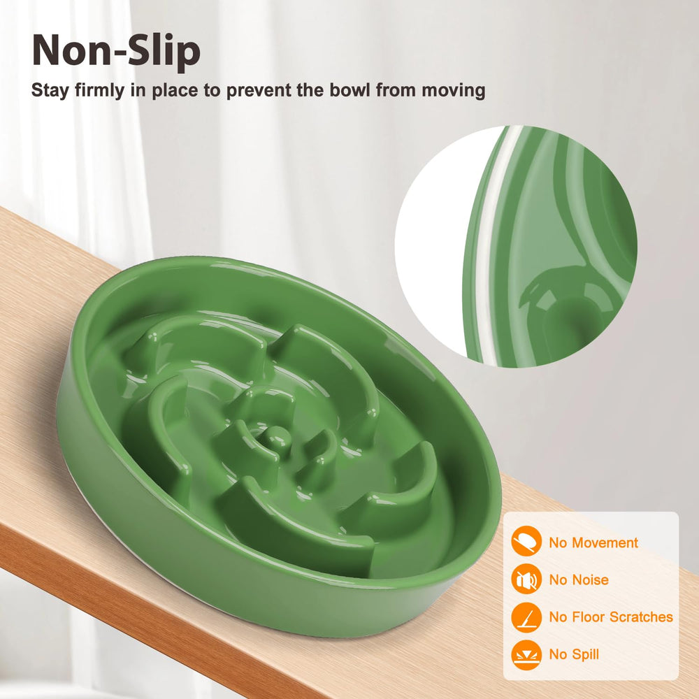 Anipaw slow feeder ceramic bowl with anti-slip base during meals