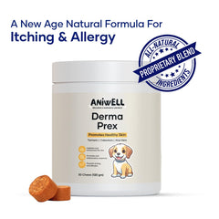 Aniwell DermaPrex quercetin dihydrate bottle illustrating itch relief potential