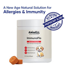 Aniwell ImmunoFlo bottle front displaying brand and product information.