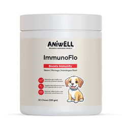 Aniwell ImmunoFlo dog soft chews for daily immune, gut, and skin support.
